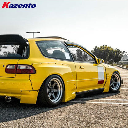 For Honda Eg Civic Hatch Back Rb Style Wide Body Side Skirt Rocker Panels Side Part Fiber Glass Body Kit Replacement Kazento Carbon Parts 车身侧板 EG-SS-RB-5D-FRP