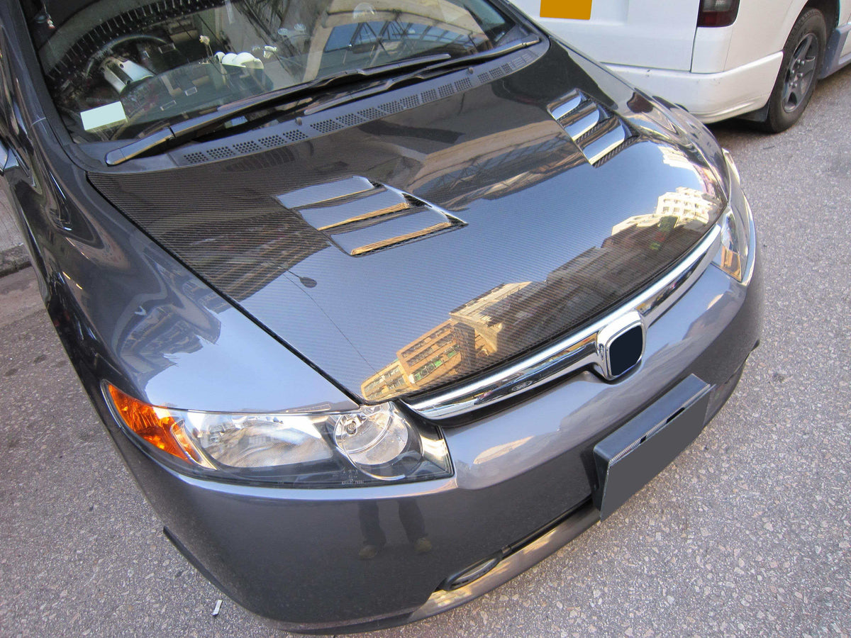 For Honda FG2 SI Coupe V Style Front Vented Hood 2006-2011