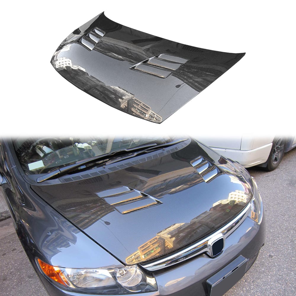 For Honda FG2 SI Coupe V Style Front Vented Hood 2006-2011