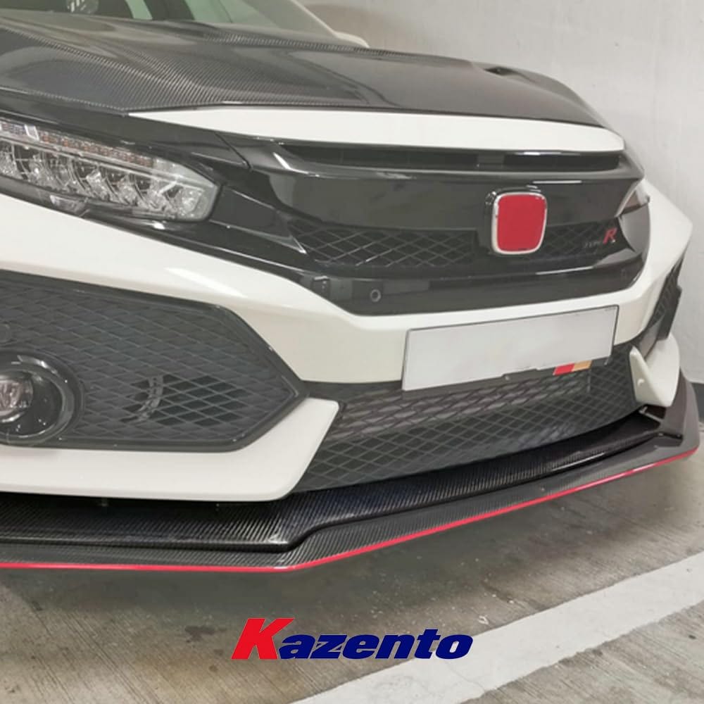 For Honda Fk8 Civic Type-R Oem Front Bumper Lip Chin Splitter Spoiler Carbon Fiber Body Kits Kazento Carbon Parts 车身侧板 FK8-FL-OE-CF