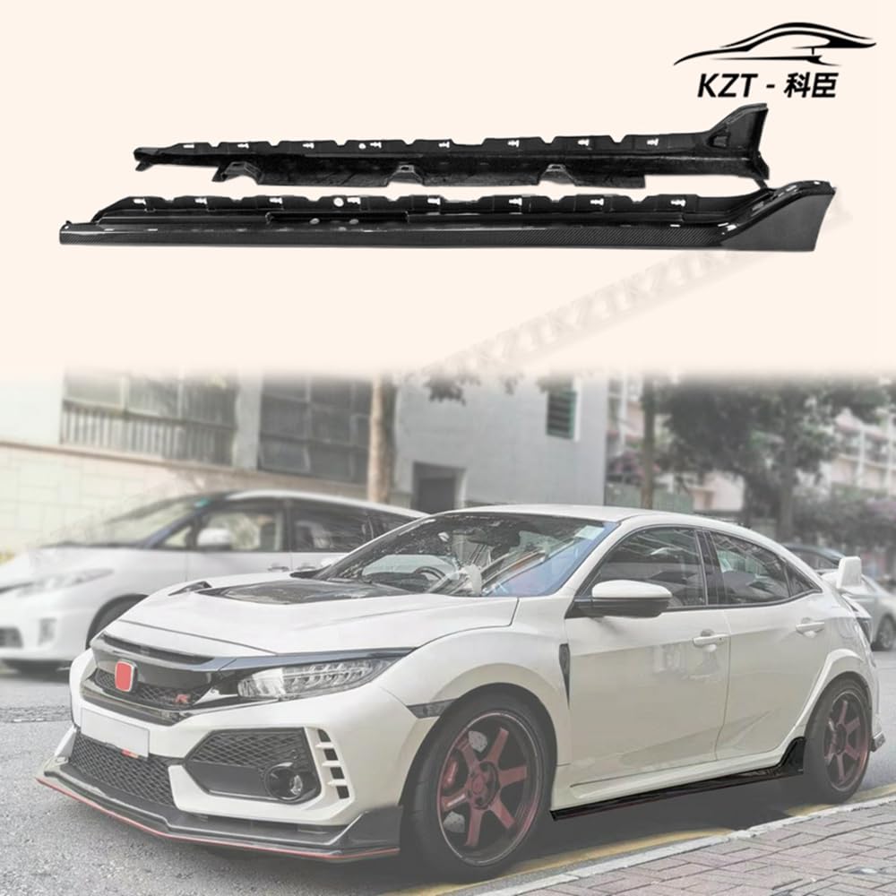 For Honda Fk8 Civic Type-R Oem Side Skirt Extension Rocker Panels Side Part Carbon Fiber Body Kit Replacement Kazento Carbon Parts 车身侧板 FK8-SSX-OE-CF