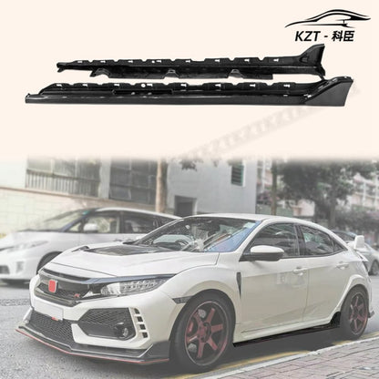 For Honda Fk8 Civic Type-R Oem Side Skirt Extension Rocker Panels Side Part Carbon Fiber Body Kit Replacement Kazento Carbon Parts 车身侧板 FK8-SSX-OE-CF