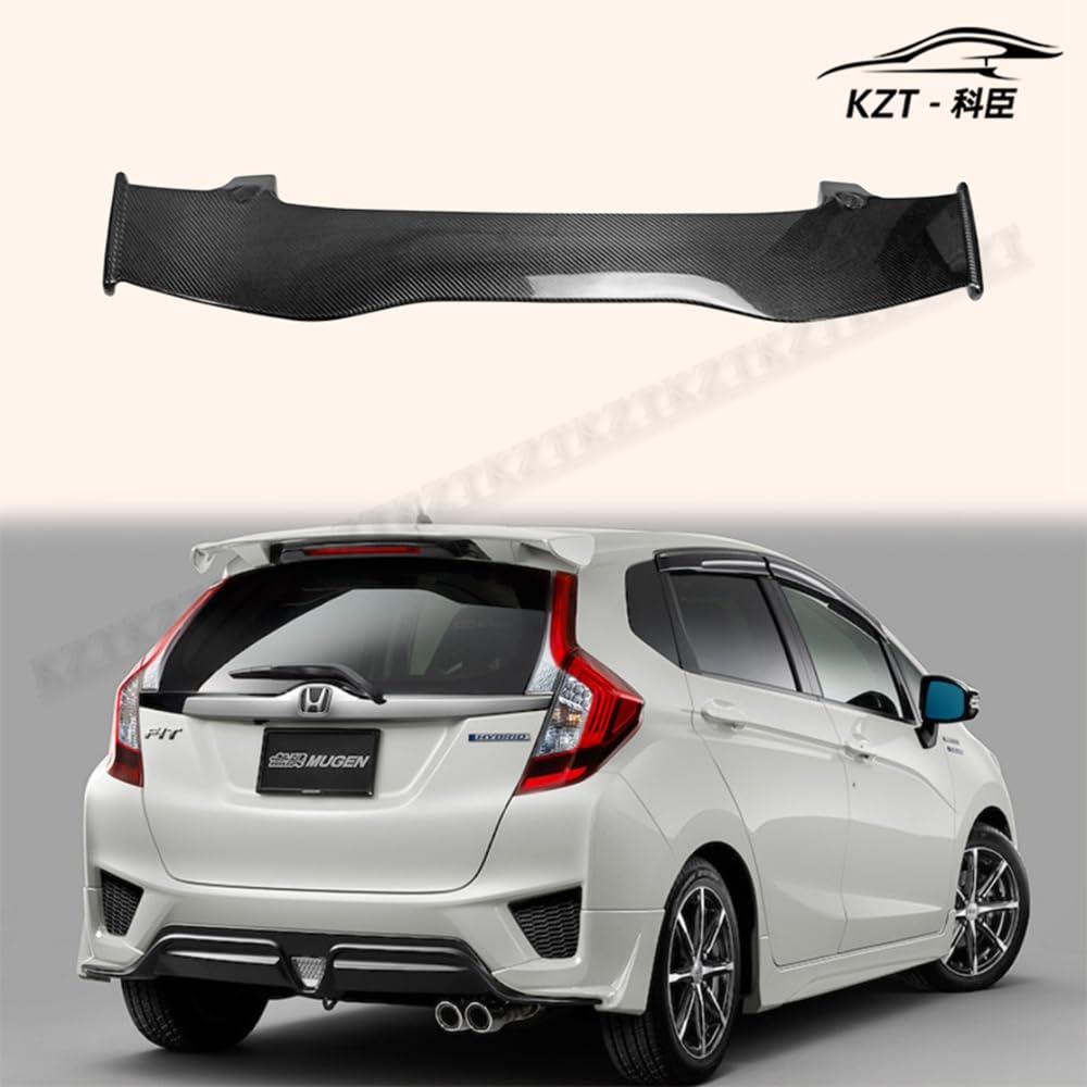 For Honda Jazz Fit Gk5 14-17 Mu-Style Rear Spoiler Wing Carbon Fiber Car Body Parts Kits Kazento Carbon Parts 车身侧板 FIT-RS-MU-14-CF