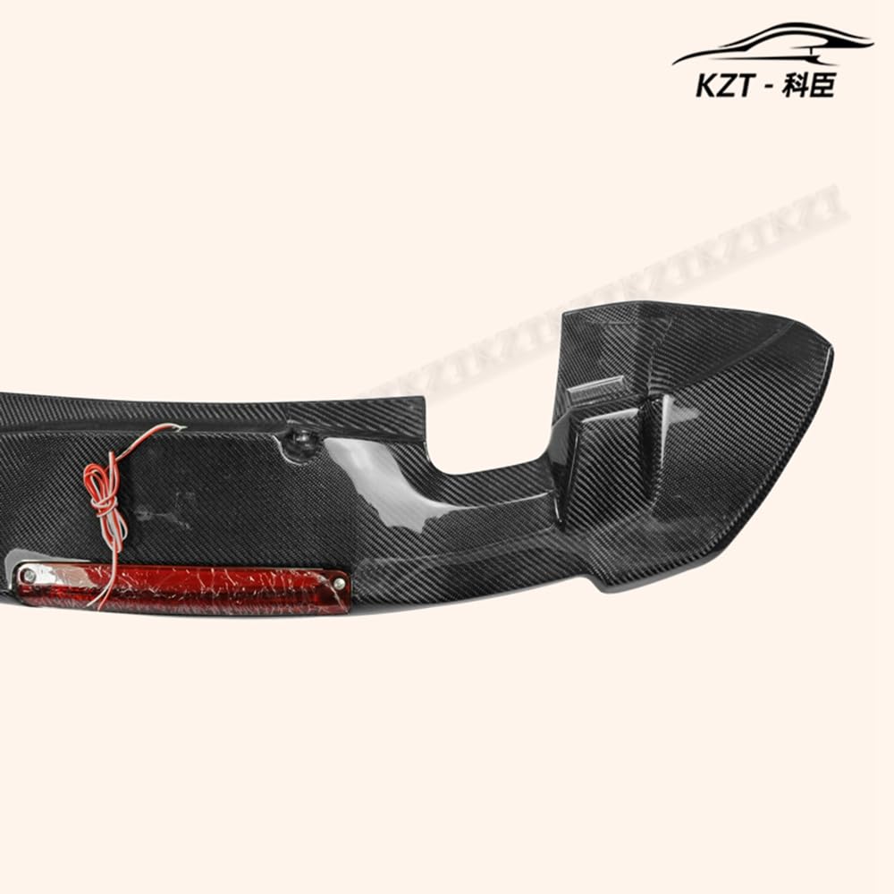 For Honda Jazz Fit Gk5 14-17 Rs-Style Rear Spoiler With Brake Light Carbon Fiber Car Body Parts Kits Kazento Carbon Parts 车身侧板 FIT-RS-RS-WL-14-CF