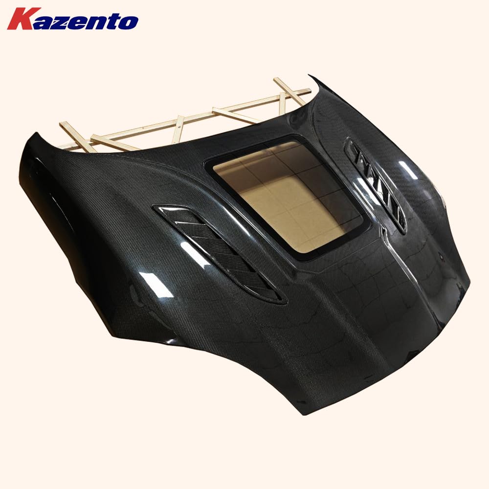 For Jaguar F-Type 2009-2019 Carbon Fiber Clear Glass Hood Bonnet Kazento Carbon Parts 车身侧板 Carbon Fiber FTYPE-HOOD-GL-CF