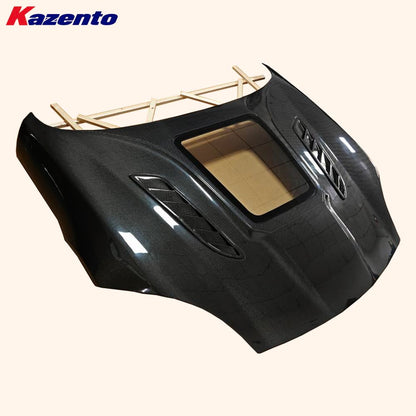 For Jaguar F-Type 2009-2019 Carbon Fiber Clear Glass Hood Bonnet Kazento Carbon Parts 车身侧板 Carbon Fiber FTYPE-HOOD-GL-CF