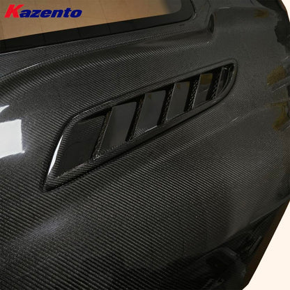 For Jaguar F-Type 2009-2019 Carbon Fiber Clear Glass Hood Bonnet Kazento Carbon Parts 车身侧板 Carbon Fiber FTYPE-HOOD-GL-CF