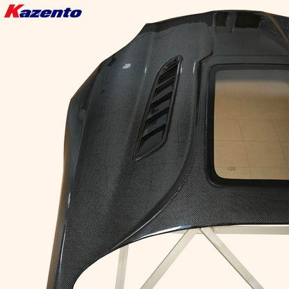 For Jaguar F-Type 2009-2019 Carbon Fiber Clear Glass Hood Bonnet Kazento Carbon Parts 车身侧板 Carbon Fiber FTYPE-HOOD-GL-CF