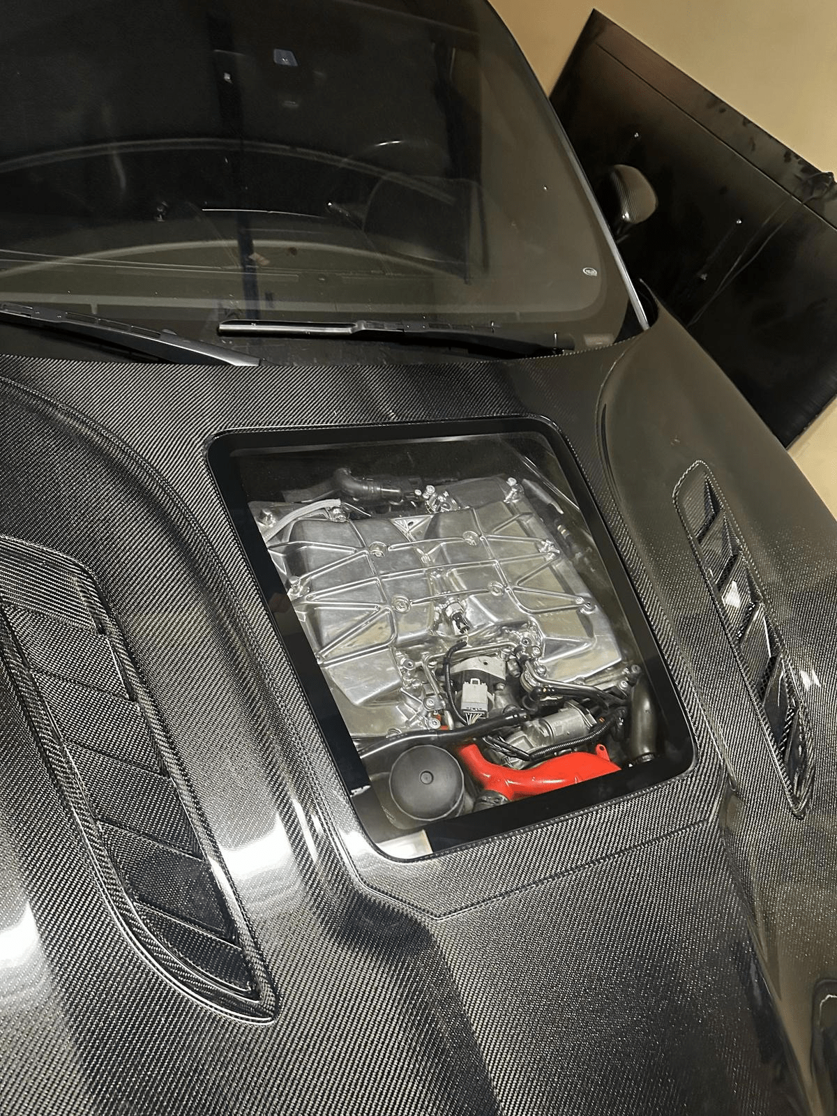 For Jaguar F-Type 2009-2019 Carbon Fiber Clear Glass Hood Bonnet Kazento Carbon Parts 车身侧板 Carbon Fiber FTYPE-HOOD-GL-CF