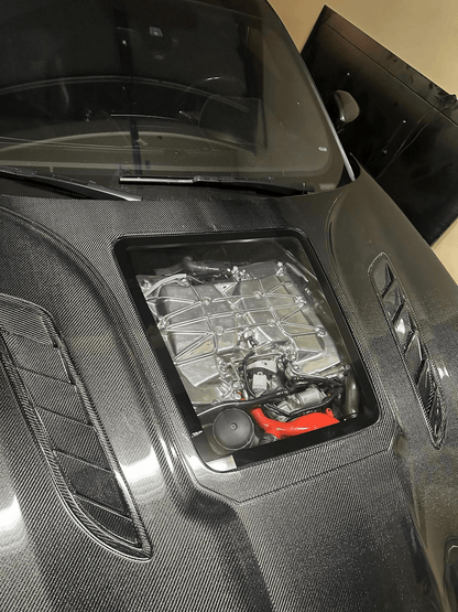For Jaguar F-Type 2009-2019 Carbon Fiber Clear Glass Hood Bonnet Kazento Carbon Parts 车身侧板 Carbon Fiber FTYPE-HOOD-GL-CF
