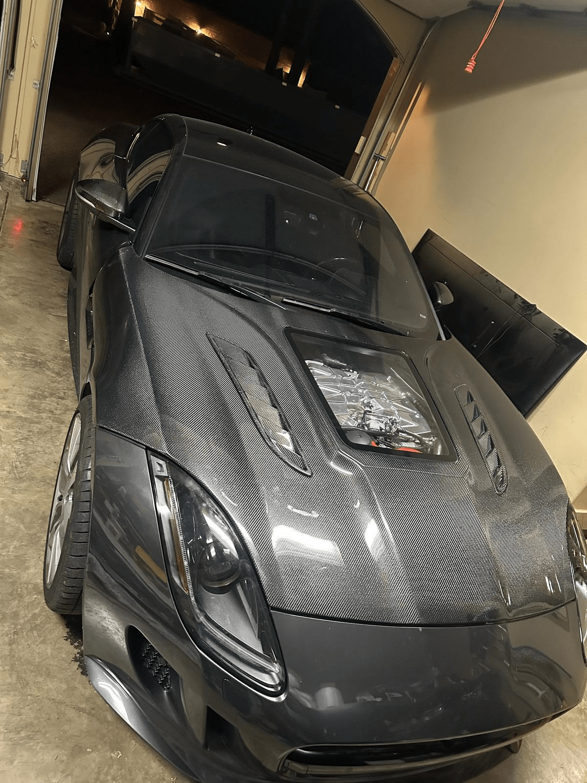 For Jaguar F-Type 2009-2019 Carbon Fiber Clear Glass Hood Bonnet Kazento Carbon Parts 车身侧板 Carbon Fiber FTYPE-HOOD-GL-CF
