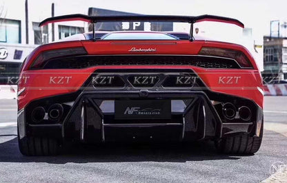 For Lamborghini Huracan LP610 V Style Carbon Fiber Rear Bumper Diffuser Kazento Carbon Parts 车身侧板 LP610-RB-V-CF