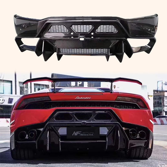 For Lamborghini Huracan LP610 V Style Carbon Fiber Rear Bumper Diffuser