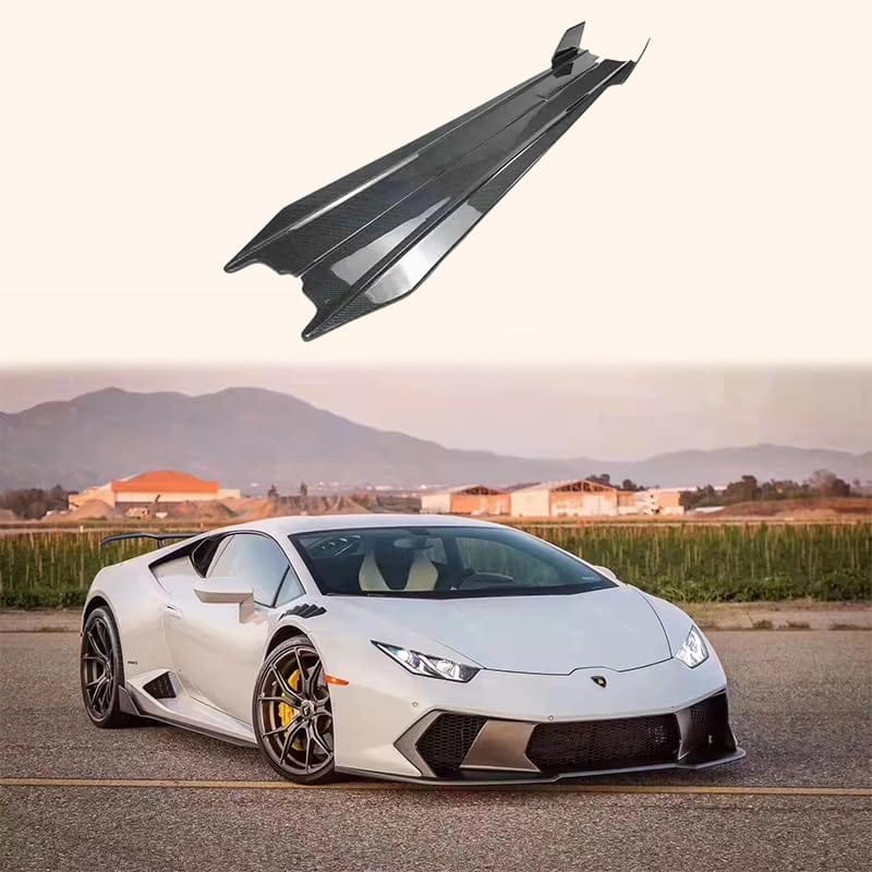 For Lamborghini Huracan LP610 VT Style Side Skirts Extensions Pair Carbon Fiber