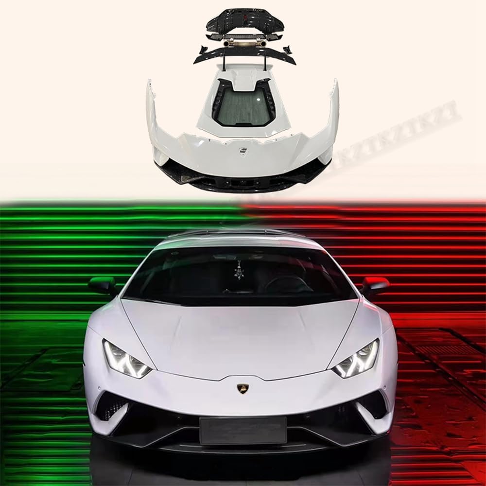 For Lamborghini LP610 Upgrade 640 Style Body Kits 8pcs With Exhaust Carbon FRP Kazento Carbon Parts 车身侧板 LP610-BODY-TRACK-PCF