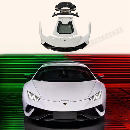 For Lamborghini LP610 Upgrade 640 Style Body Kits 8pcs With Exhaust Carbon FRP Kazento Carbon Parts 车身侧板 LP610-BODY-TRACK-PCF