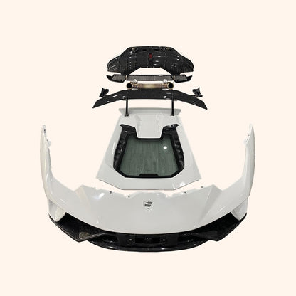 For Lamborghini LP610 Upgrade 640 Style Body Kits 8pcs With Exhaust Carbon FRP Kazento Carbon Parts 车身侧板 LP610-BODY-TRACK-PCF