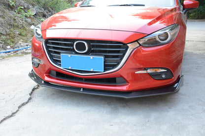 For Mazda 3 Axela 2017-18 5D Hatchback Carbon Fiber KZ Style Front Bumper Lip