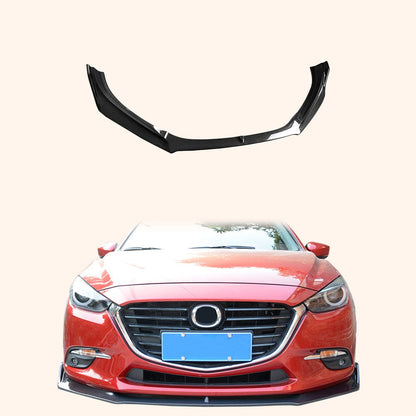 For Mazda 3 Axela 2017-18 5D Hatchback Carbon Fiber KZ Style Front Bumper Lip