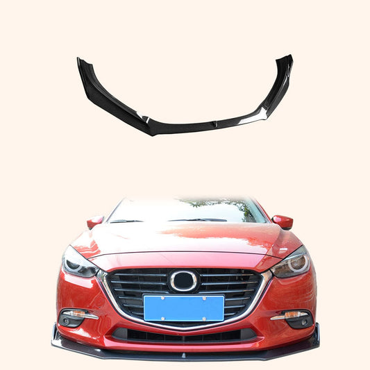 For Mazda 3 Axela 2017-18 5D Hatchback Carbon Fiber KZ Style Front Bumper Lip