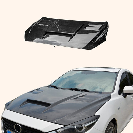 For Mazda 3 Axela 2017-18 5D Hatchback Carbon HT Front Bumper Vented Hood Bonnet Kazento Carbon Parts Bonnets/Hoods Carbon Fiber AXELA1718-HOOD-HT-CF