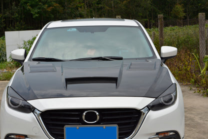 For Mazda 3 Axela 2017-18 5D Hatchback Carbon HT Front Bumper Vented Hood Bonnet