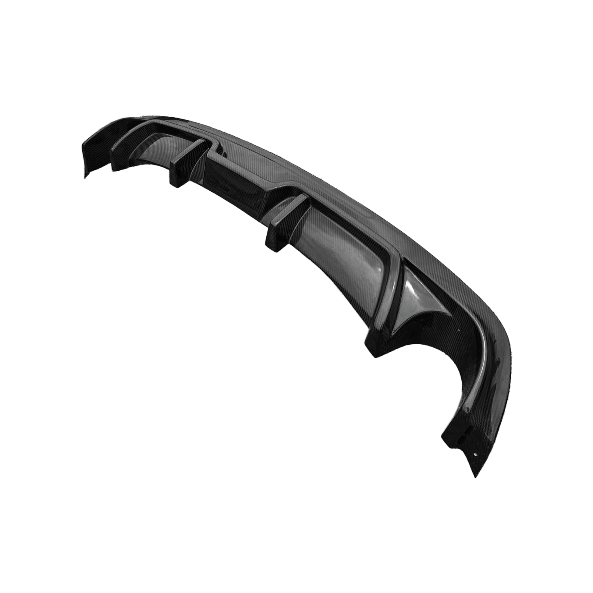 For Mazda 3 Axela 2017-18 5D Hatchback Carbon KZ Style Rear Bumper Diffuser Lip