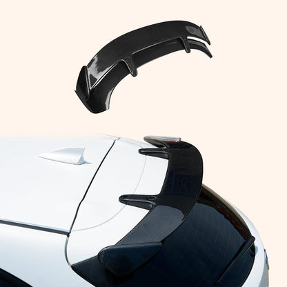 For Mazda 3 Axela 2017-18 5D Hatchback Carbon KZ Style Rear Roof Spoiler Wing