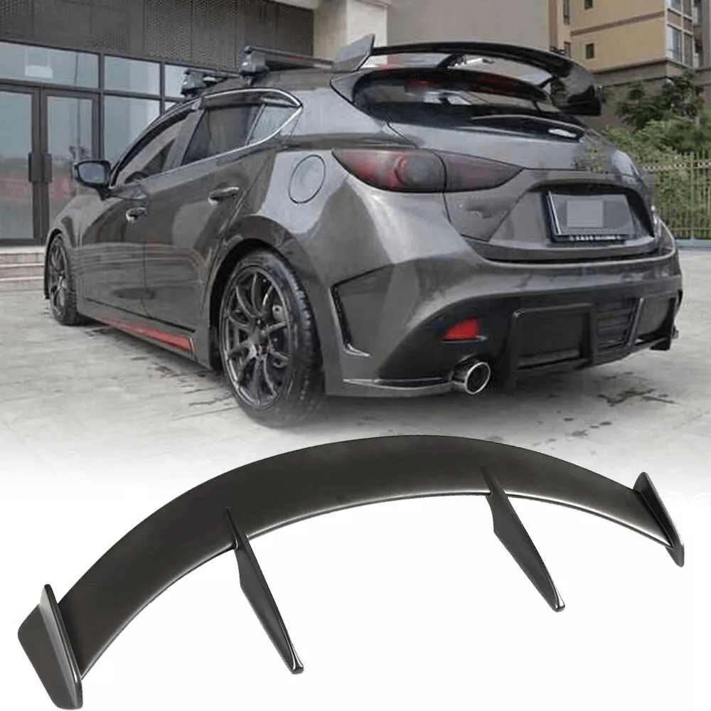For Mazda 3 Axela 2017-18 5D Hatchback Carbon KZS Rear Roof Spoiler Wing Lip Kazento Carbon Parts Carbon Fiber AXELA1718-RS-RF-KZS-CF