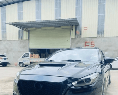 For Mazda 3 Axela 2017-18 5D Hatchback Carbon MP Style Front Bumper Vented Hood