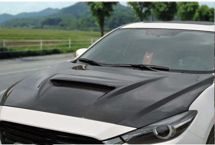 For Mazda 3 Axela 2017-18 5D Hatchback Carbon MP Style Front Bumper Vented Hood