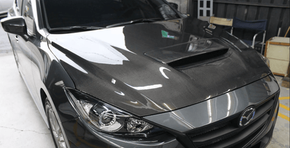For Mazda 3 Axela 2017-18 5D Hatchback Carbon MP Style Front Bumper Vented Hood