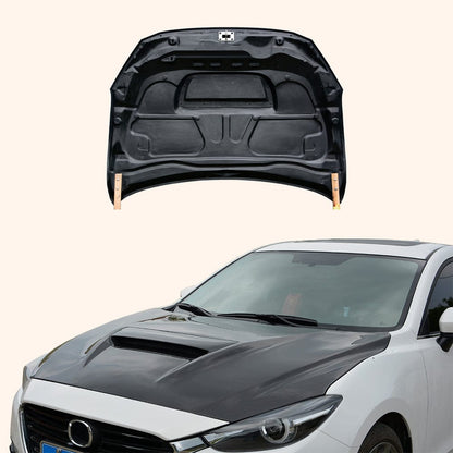 For Mazda 3 Axela 2017-18 5D Hatchback Carbon MP Style Front Bumper Vented Hood