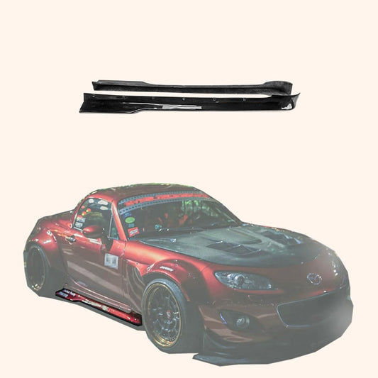 For Mazda Mx5 Nc Ncec Roster Miata Stanceworkz Wide Side Skirt (2Pcs) Rocker Panels Side Part Fiber Glass Body Kit Replacement Kazento Carbon Parts 车身侧板 MX5-SS-SW-NC-FRP