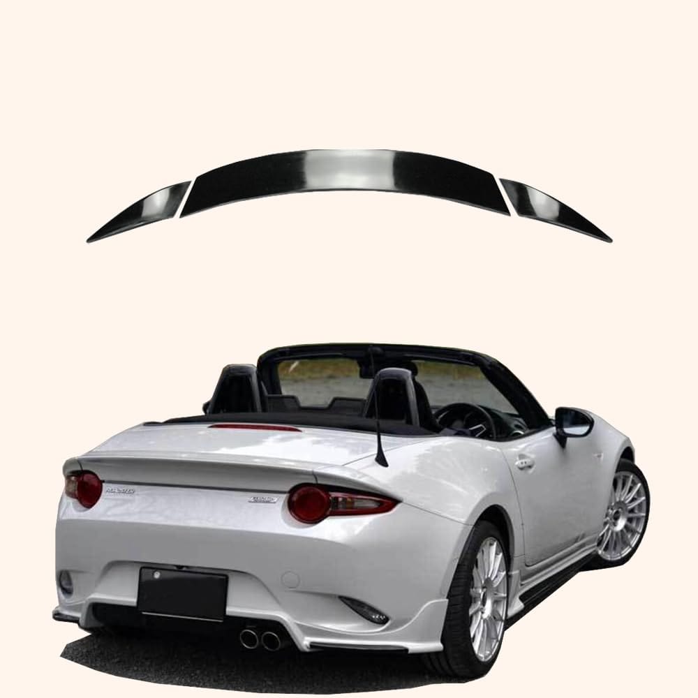 For Mazda Mx5 Nd5Rc Miata Roadster Esq Style Rear Spoiler (3 Pcs, Softtop Only) Fiber Glass Universal Wing For Car Vehicle Black Body Parts Kits