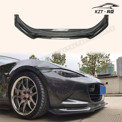 For Mazda Mx5 Nd5Rc Miata Roadster Rb Style Front Bumper Lip Chin Splitter Spoiler Carbon Fiber Body Kits Kazento Carbon Parts 车身侧板 MX5-FL-RB-ND-CF
