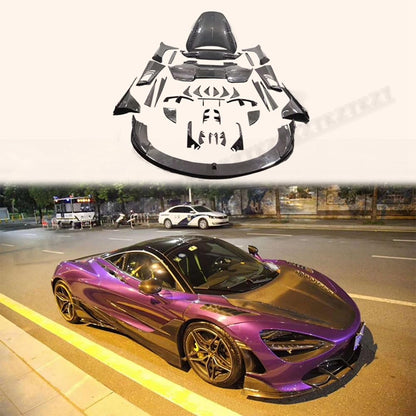 For Mclaren 720S TP Style Body Kits 35pcs Carbon Fiber FL/RL/DIF/HOOD/KITS Kazento Carbon Parts 车身侧板 720S-BODY-TP-CF