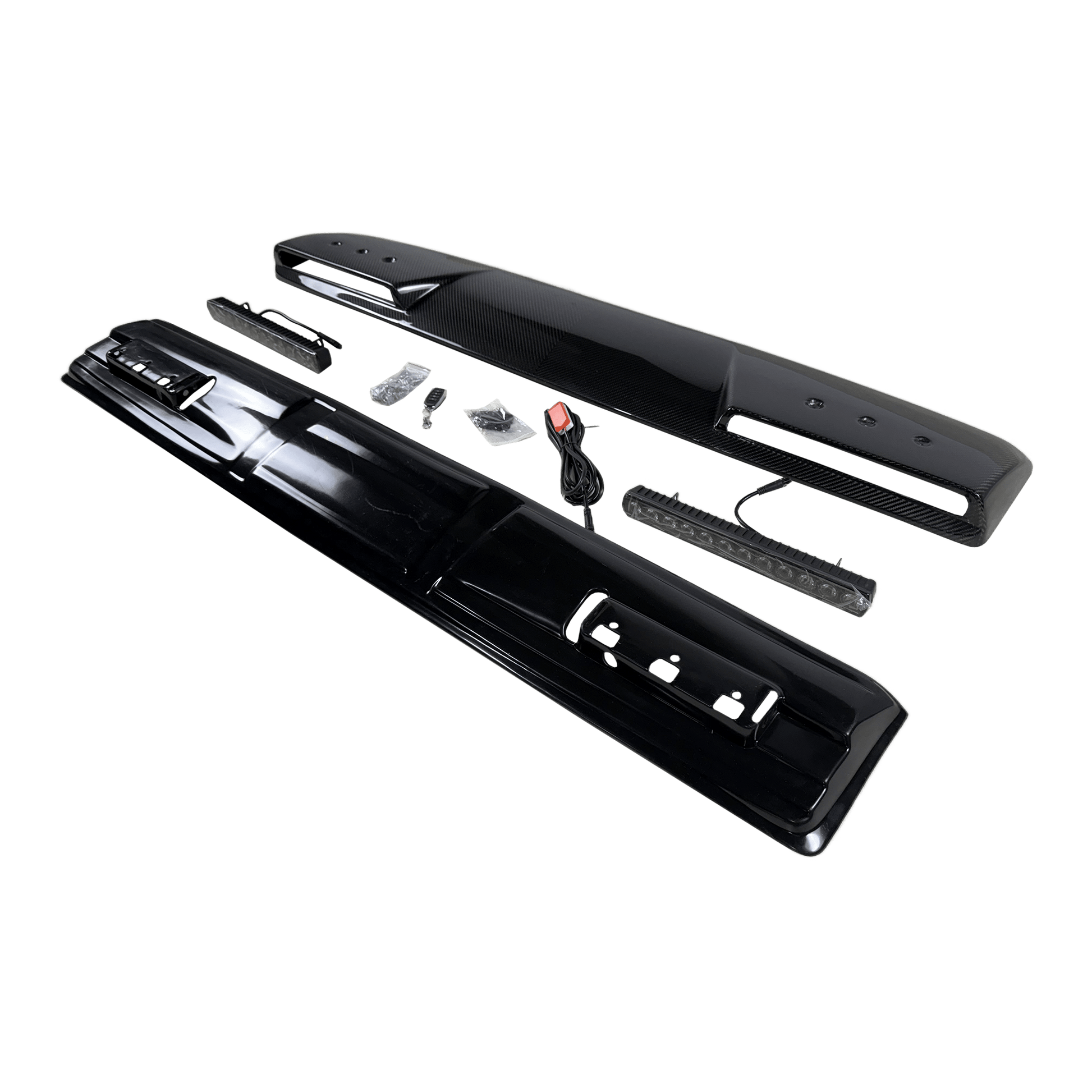 For Mercedes Benz W464 G-Class G500 G63 19-23 Carbon Front Roof Spoiler W/LED Kazento Carbon Parts Carbon Fiber W464-FRL-BS-CF