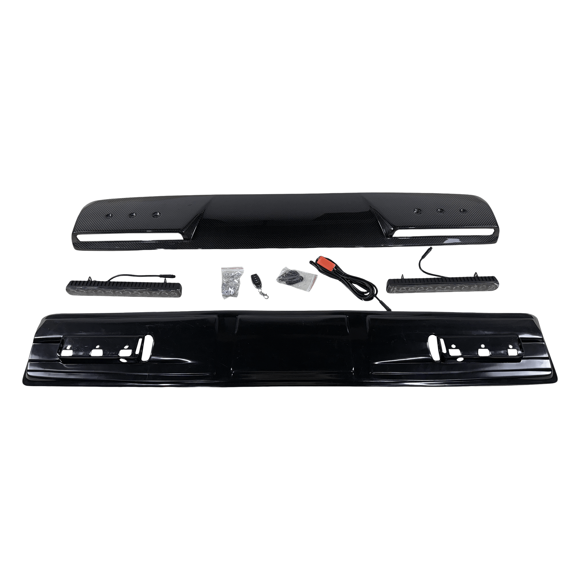 For Mercedes Benz W464 G-Class G500 G63 19-23 Carbon Front Roof Spoiler W/LED Kazento Carbon Parts Carbon Fiber W464-FRL-BS-CF