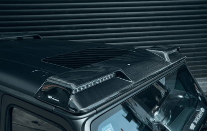 For Mercedes Benz W464 G-Class G500 G63 19-23 Carbon Front Roof Spoiler W/LED