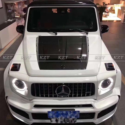 For Mercedes Benz W464 G500 G550 G63 19+ Bra Style Carbon Fiber Hood Bonnet Vents Cover Body Kits