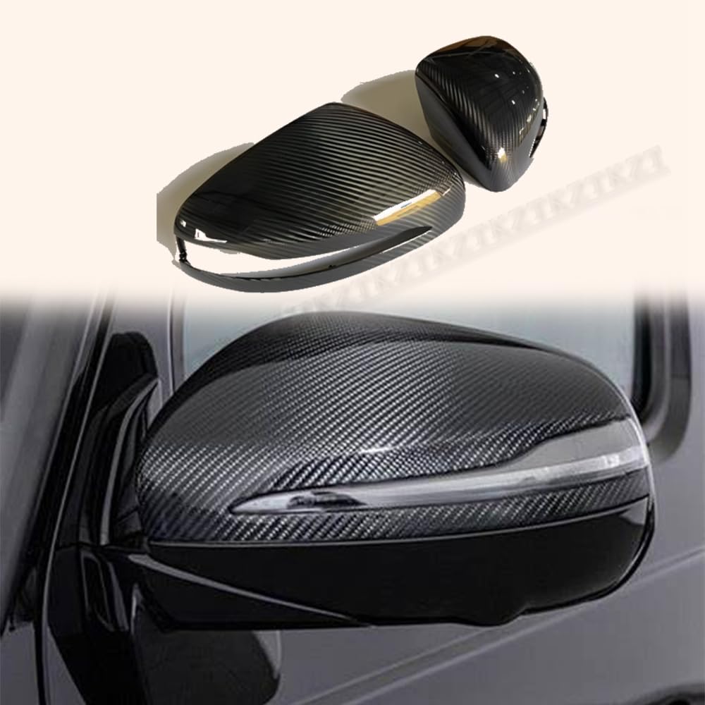 For Mercedes Benz W464 GLS GLE350 G500 G63 AMG Mirror Cover Dry Carbon Stick on Kazento Carbon Parts 车身侧板 G500-MC-DCF