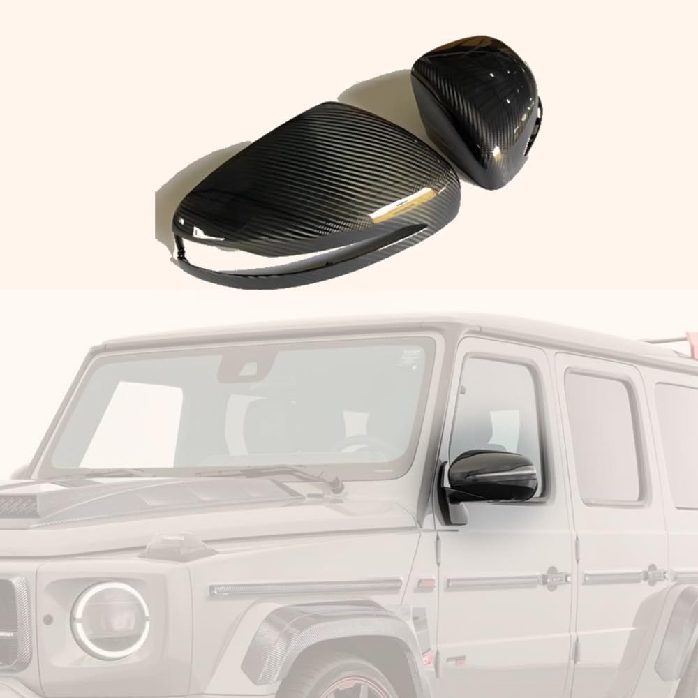 For Mercedes Benz W464 GLS GLE350 G500 G63 AMG Mirror Cover Dry Carbon Stick on Kazento Carbon Parts 车身侧板 G500-MC-DCF