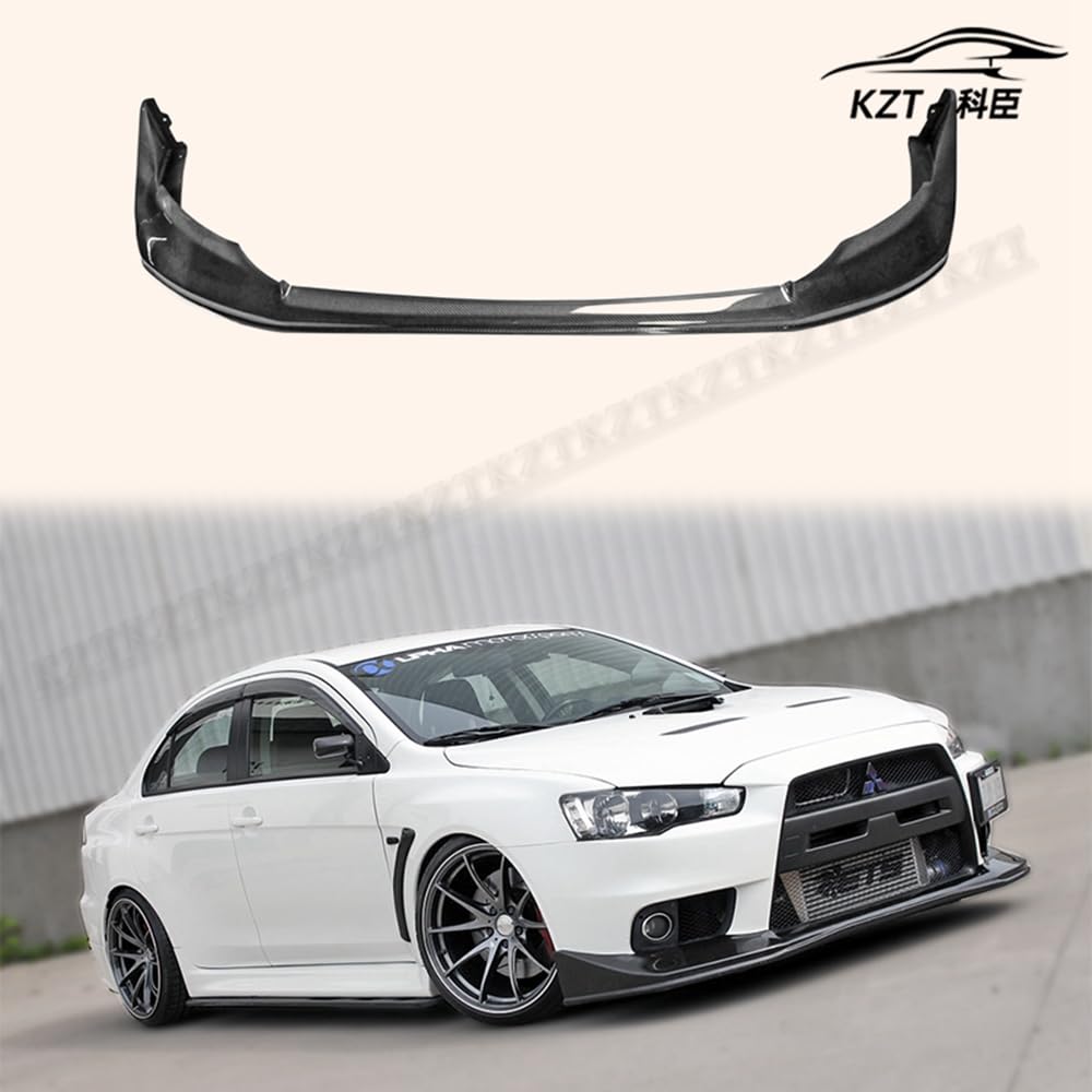 For Mitsibishi Evo 10 Jun Front Bumper Lip Chin Splitter Spoiler Carbon Fiber Body Kits Kazento Carbon Parts 车身侧板 EVO10-FL-JUN-CF