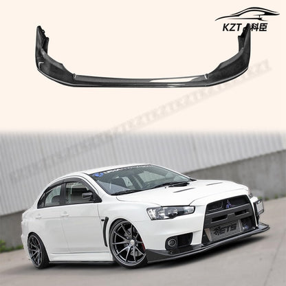 For Mitsibishi Evo 10 Jun Front Bumper Lip Chin Splitter Spoiler Carbon Fiber Body Kits Kazento Carbon Parts 车身侧板 EVO10-FL-JUN-CF