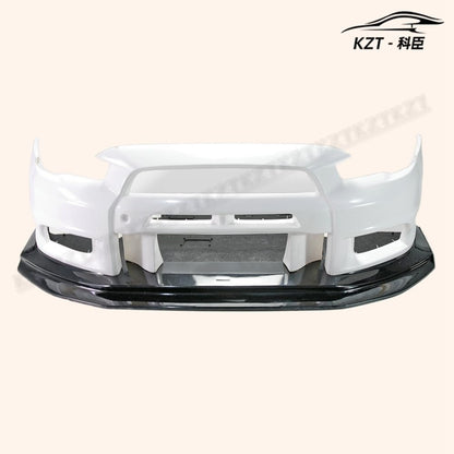 For Mitsibishi Evo 10 Vrs Style Wide Ver Front Bumper Lip With Diffuser Chin Splitter Spoiler Fiber Glass Body Kits Kazento Carbon Parts 车身侧板 EVO10-FL-VA-WIDE-B-FRP