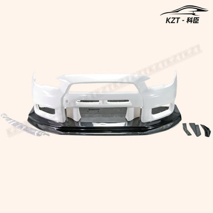 For Mitsibishi Evo 10 Vrs Style Wide Ver Front Bumper Lip With Diffuser Chin Splitter Spoiler Fiber Glass Body Kits Kazento Carbon Parts 车身侧板 EVO10-FL-VA-WIDE-B-FRP