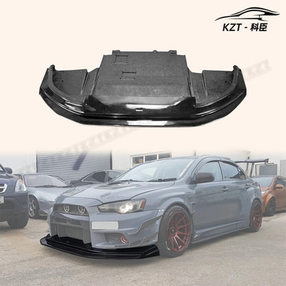 For Mitsibishi Evo 10 Vrs Style Wide Ver Front Bumper Lip With Diffuser Chin Splitter Spoiler Fiber Glass Body Kits Kazento Carbon Parts 车身侧板 EVO10-FL-VA-WIDE-B-FRP