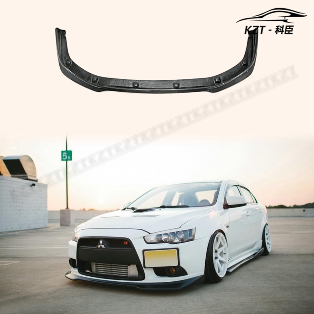 For Mitsibishi Evolution 10 Ralliart Front Bumper Lip Chin Splitter Spoiler Carbon Fiber Body Kits Kazento Carbon Parts 车身侧板 EVO10-FL-RALLI-CF