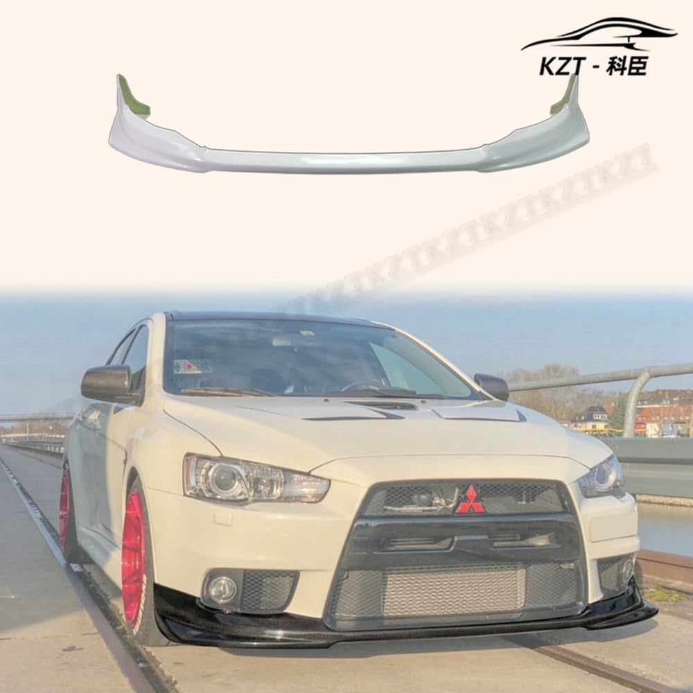 For Mitsibishi Evolution 10 Vrs Style Front Bumper Lip Chin Splitter Spoiler Fiber Glass Body Kits Kazento Carbon Parts 车身侧板 EVO10-FL-VA-NOR-FRP